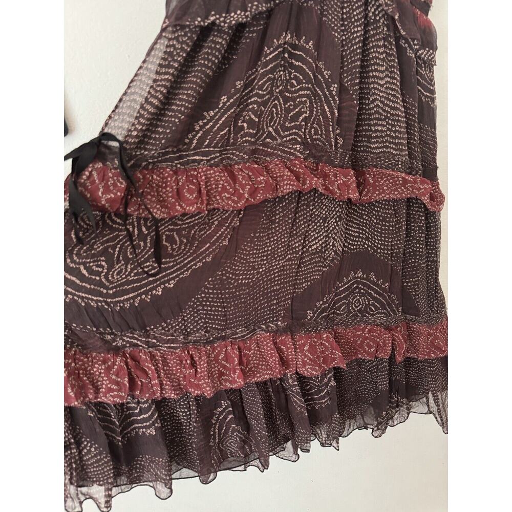 Ulla Johnson Agathe Ruffled Tiered Silk Strappy Knee Length Dress Size 8 - Picture 5 of 8